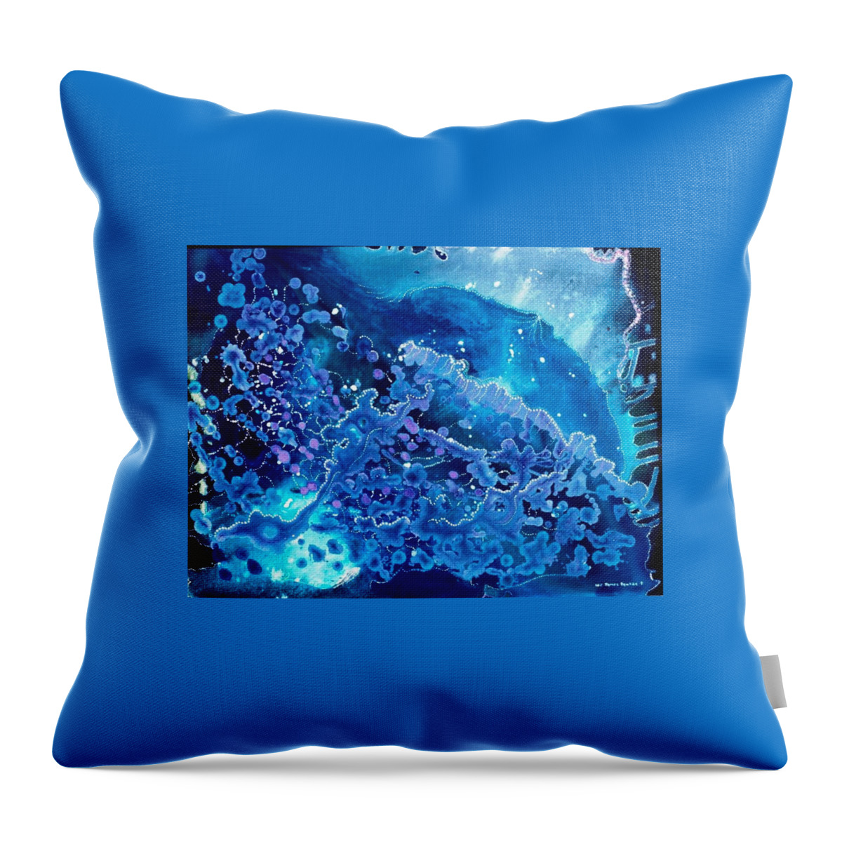 Beach House Throw Pillow featuring the painting Portugese Man of War by Lee Pantas