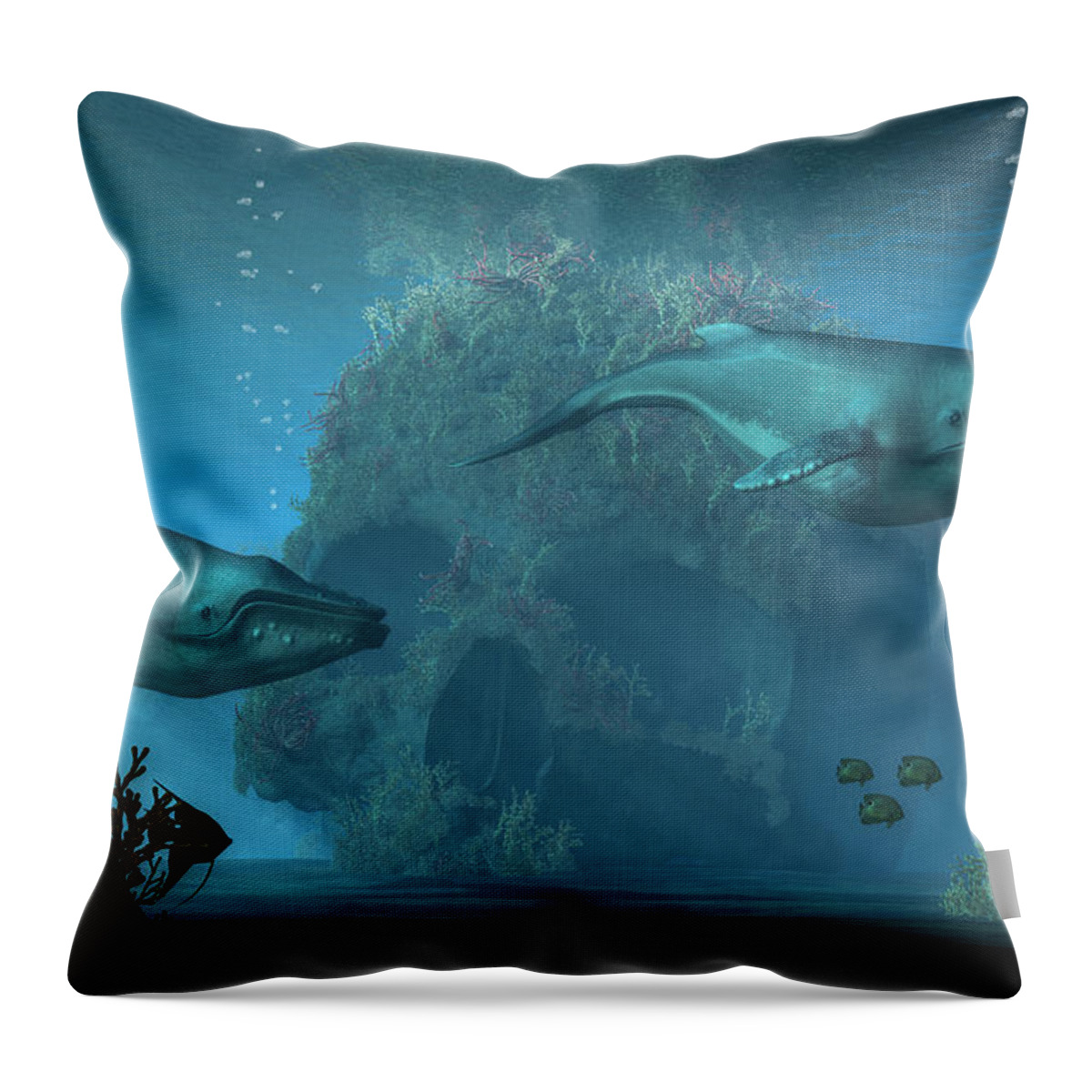  Throw Pillow featuring the digital art Poseidon's Grave by Daniel Eskridge