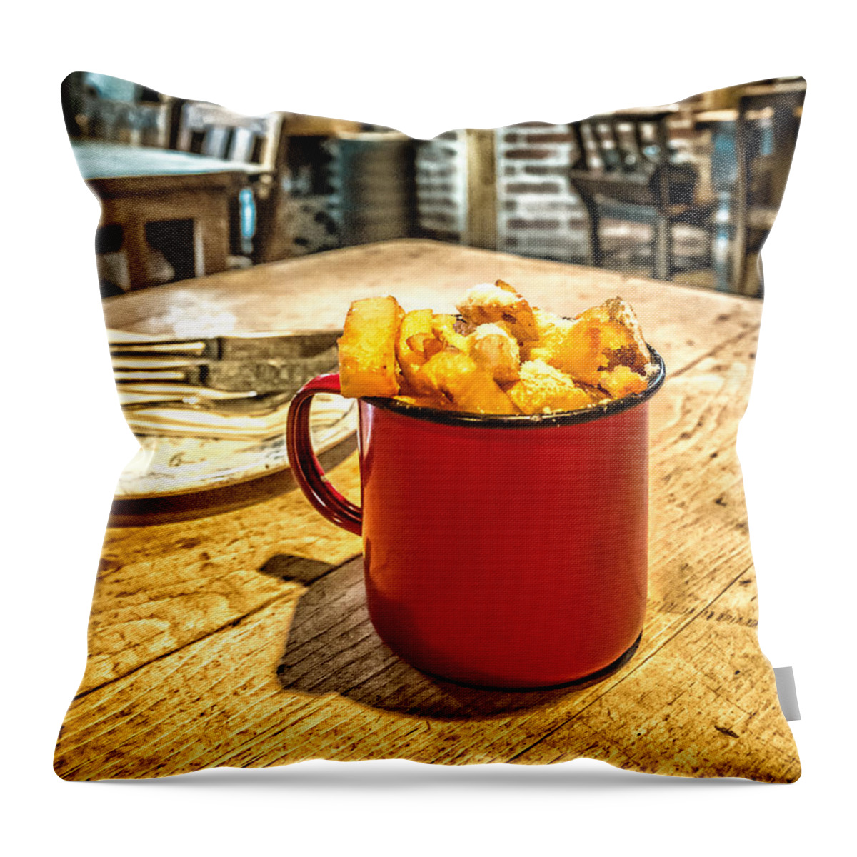 Fries Throw Pillow featuring the photograph Posh Fries by Nick Bywater