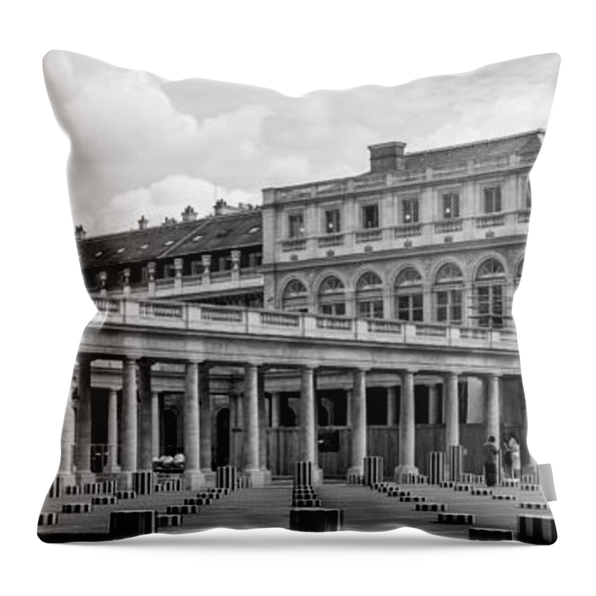 Paris Throw Pillow featuring the photograph Posing for Photo Shoot at Le Palais Royal by Gary Karlsen