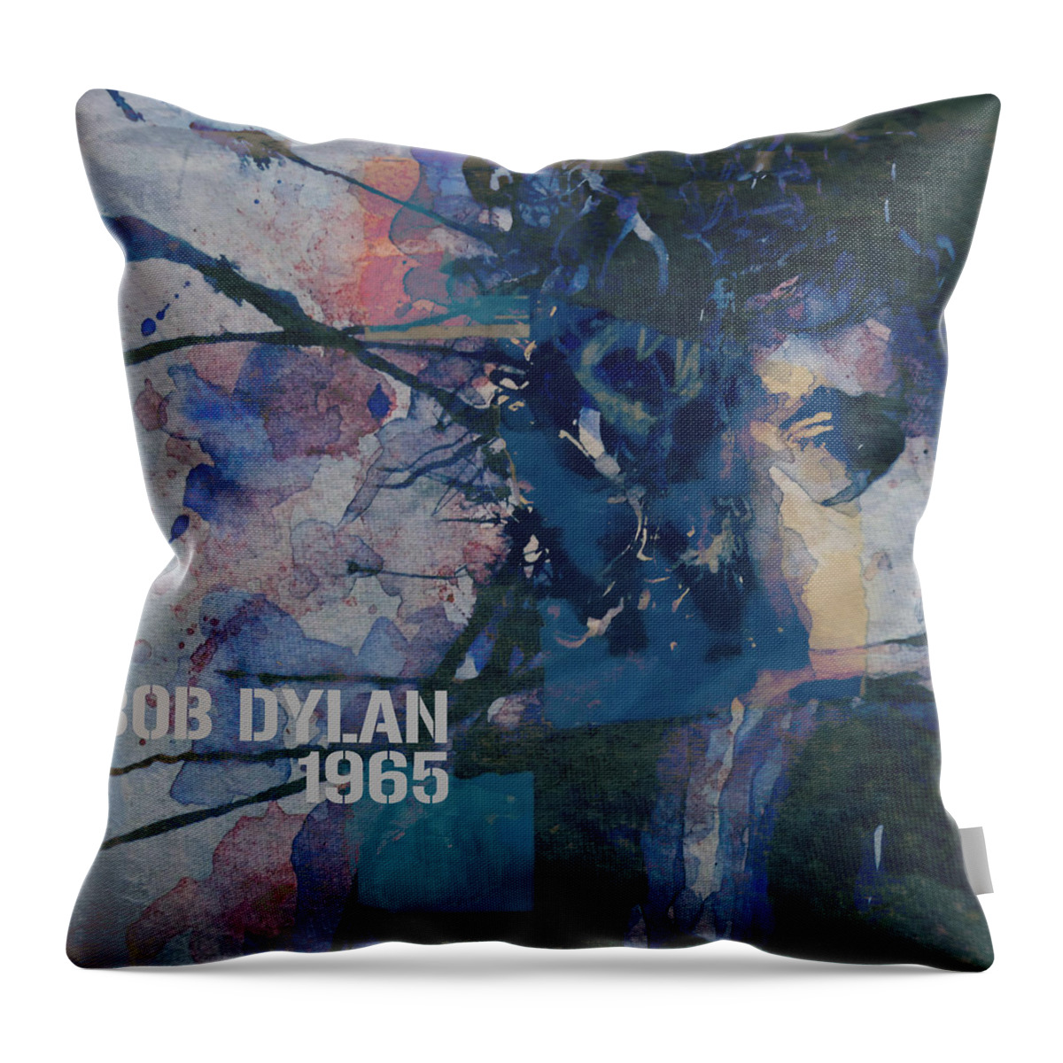 Bob Dylan Throw Pillow featuring the painting Positively 4th Street by Paul Lovering