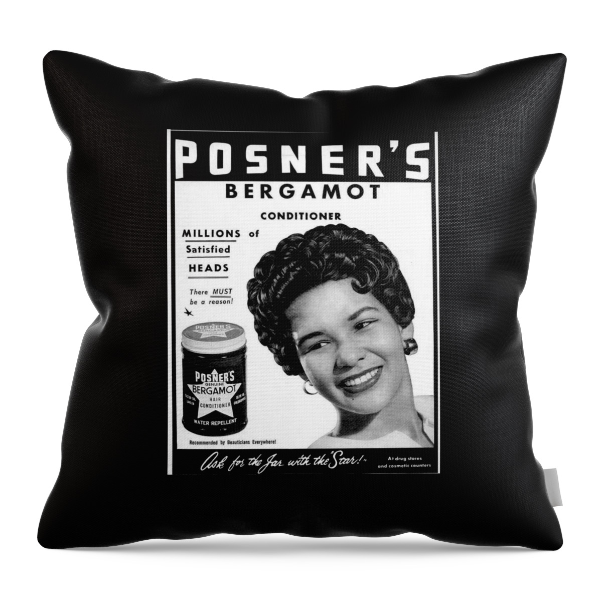 Black Americana Throw Pillow featuring the digital art Posner's Bergamont by Kim Kent