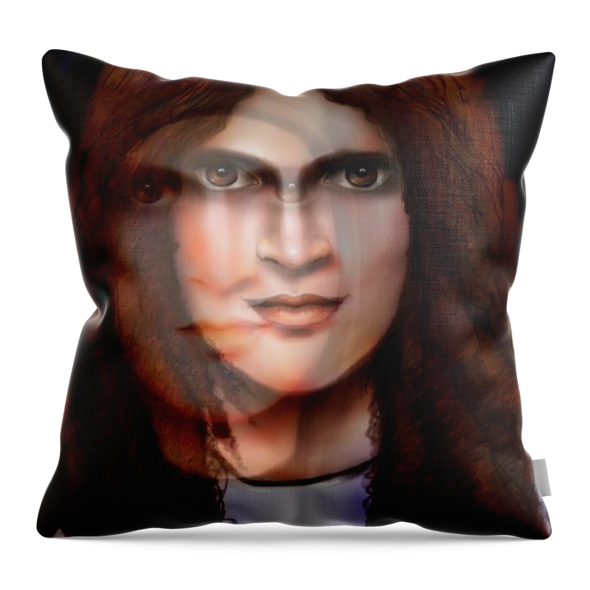 Woman Throw Pillow featuring the painting Possession by Carmen Cordova