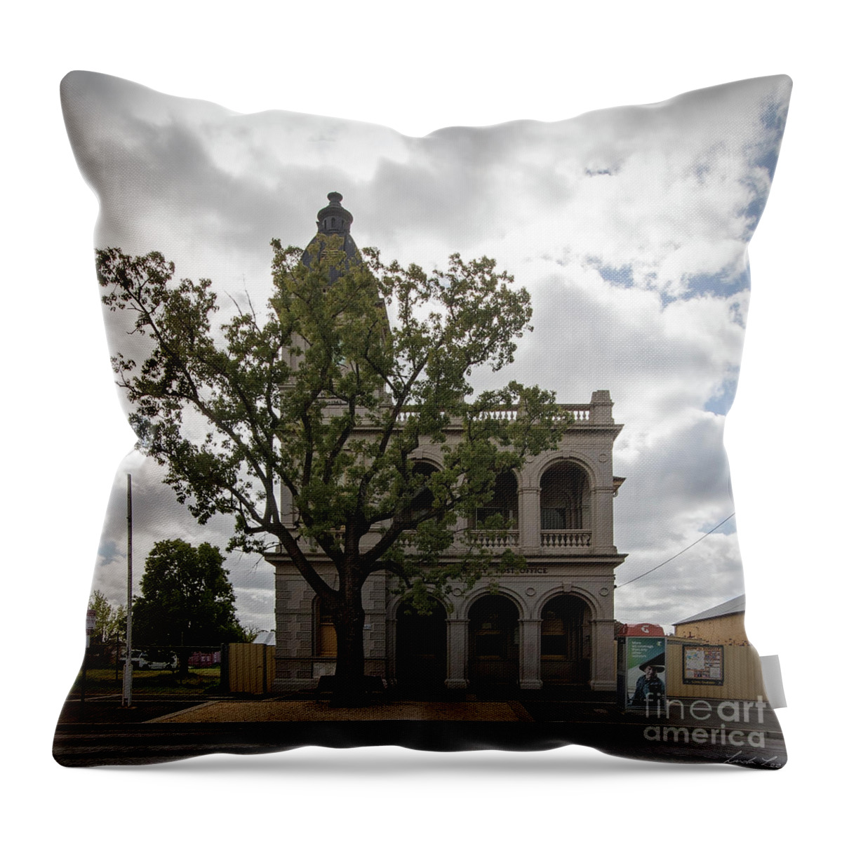 Post Office Throw Pillow featuring the photograph Post Your Mail in Style by Linda Lees