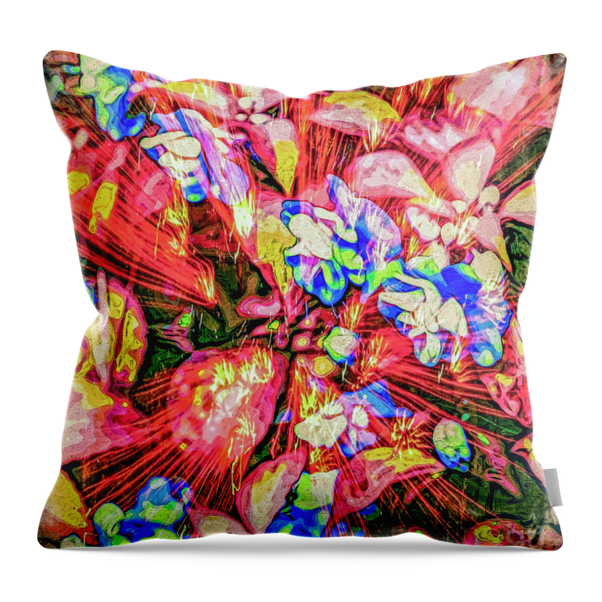 Abstract Throw Pillow featuring the digital art Pot Pourri by Eleni Synodinou