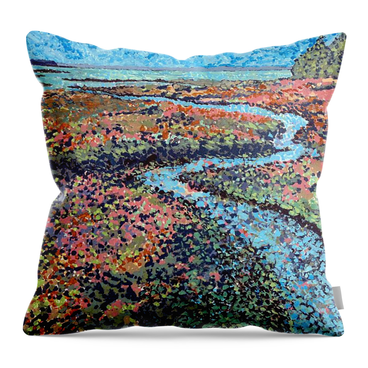 Sea Throw Pillow featuring the painting Pottery Creek by Michael Graham