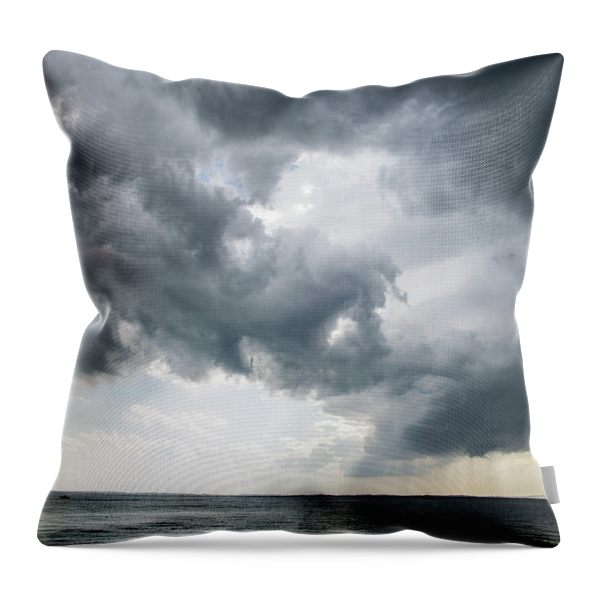 Storm Throw Pillow featuring the photograph Powerful storm approaching, by Nicola Aristolao