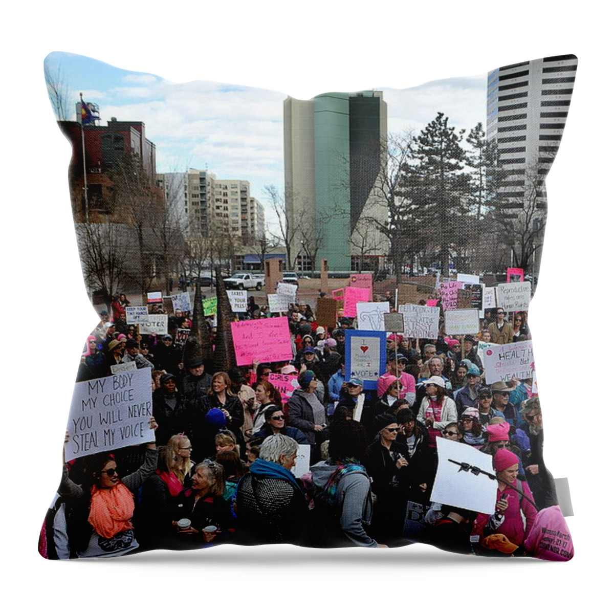 Planned Parenthood Throw Pillow featuring the photograph PP1 by Anjanette Douglas