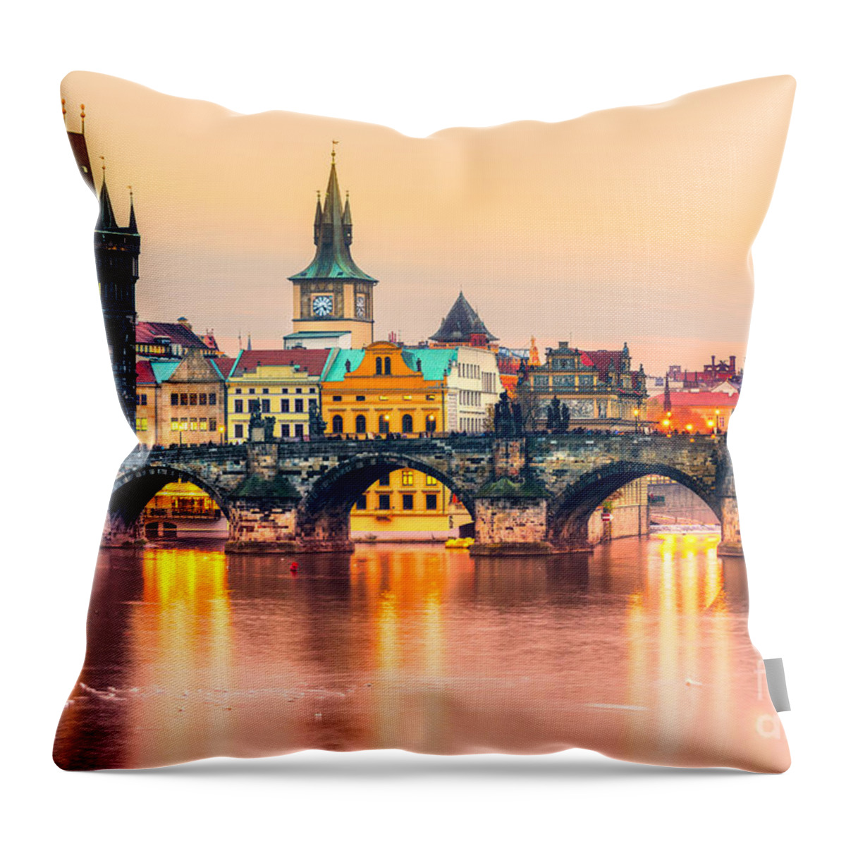 Czech Throw Pillow featuring the photograph Prague - Czech Republic by Luciano Mortula