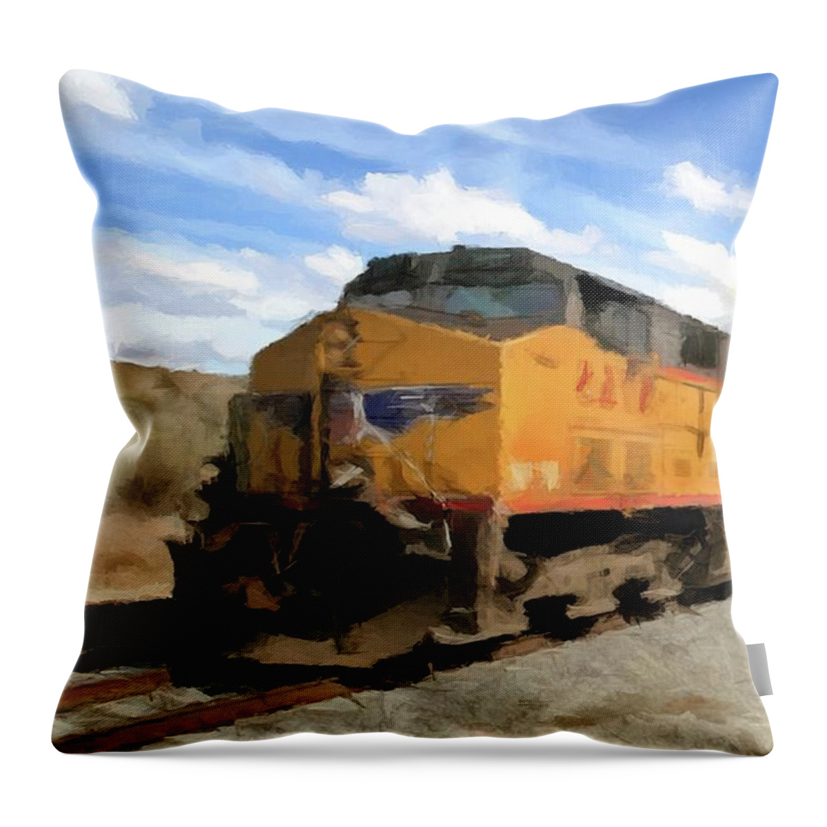 Train Throw Pillow featuring the photograph Prairie Train Ride by David Dehner