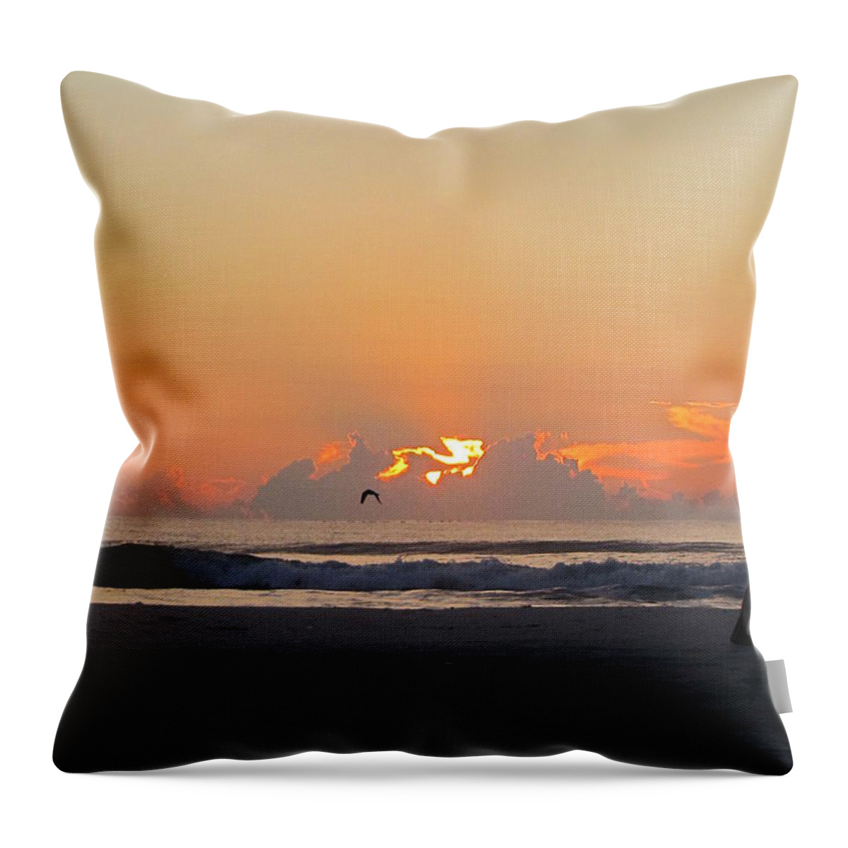 Daytona Throw Pillow featuring the photograph Pre-Sunrise on Daytona Beach Pier 001 by Christopher Mercer