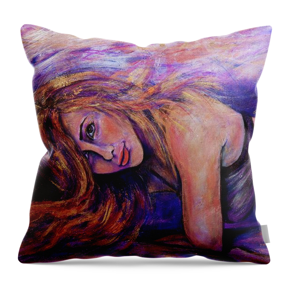 Precious Metals Throw Pillow featuring the painting Precious Metals X by Debi Starr