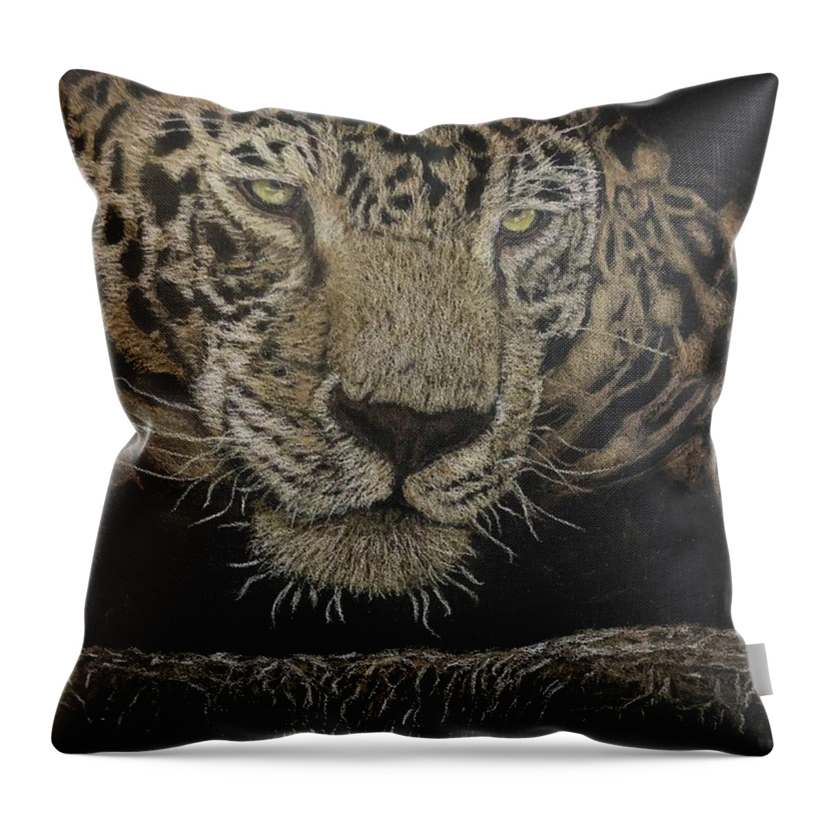 Jaguar Throw Pillow featuring the painting Predator by Brenda Bonfield