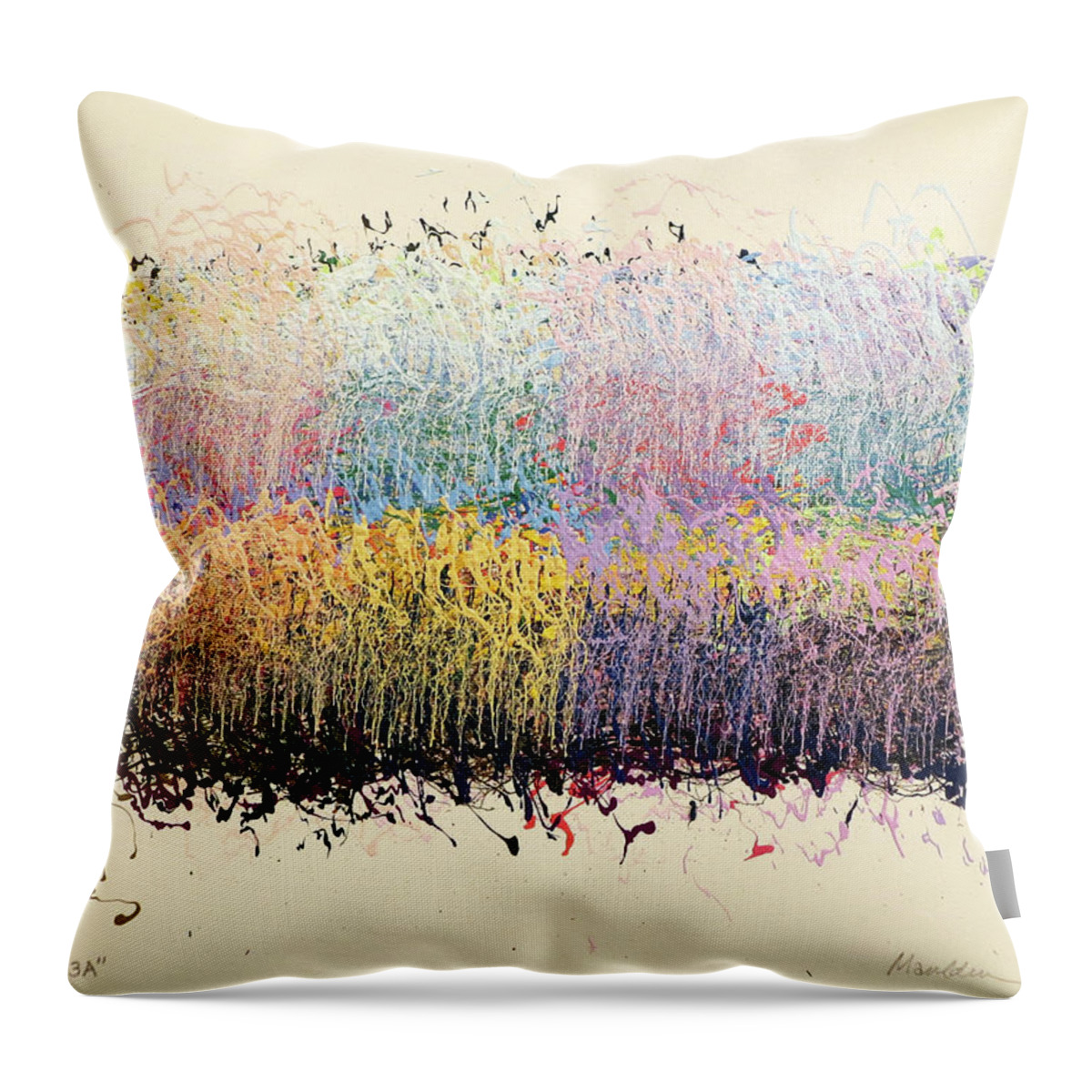 Color Throw Pillow featuring the painting PREIMP Three A by Stephen Mauldin