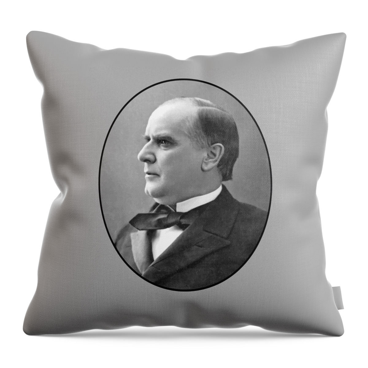 President Mckinley Throw Pillow featuring the painting President McKinley by War Is Hell Store