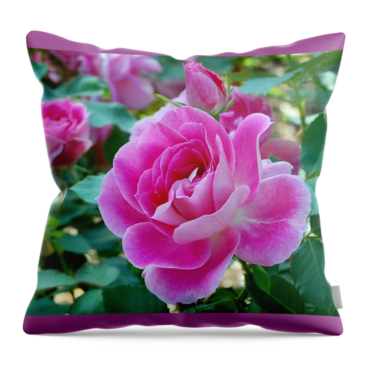 Floral Throw Pillow featuring the photograph Pretty in Pink by Emerita Wheeling