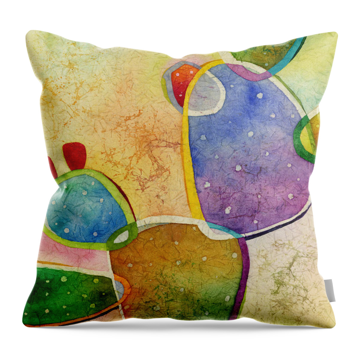 Cactus Throw Pillow featuring the painting Prickly Pizazz 3 by Hailey E Herrera