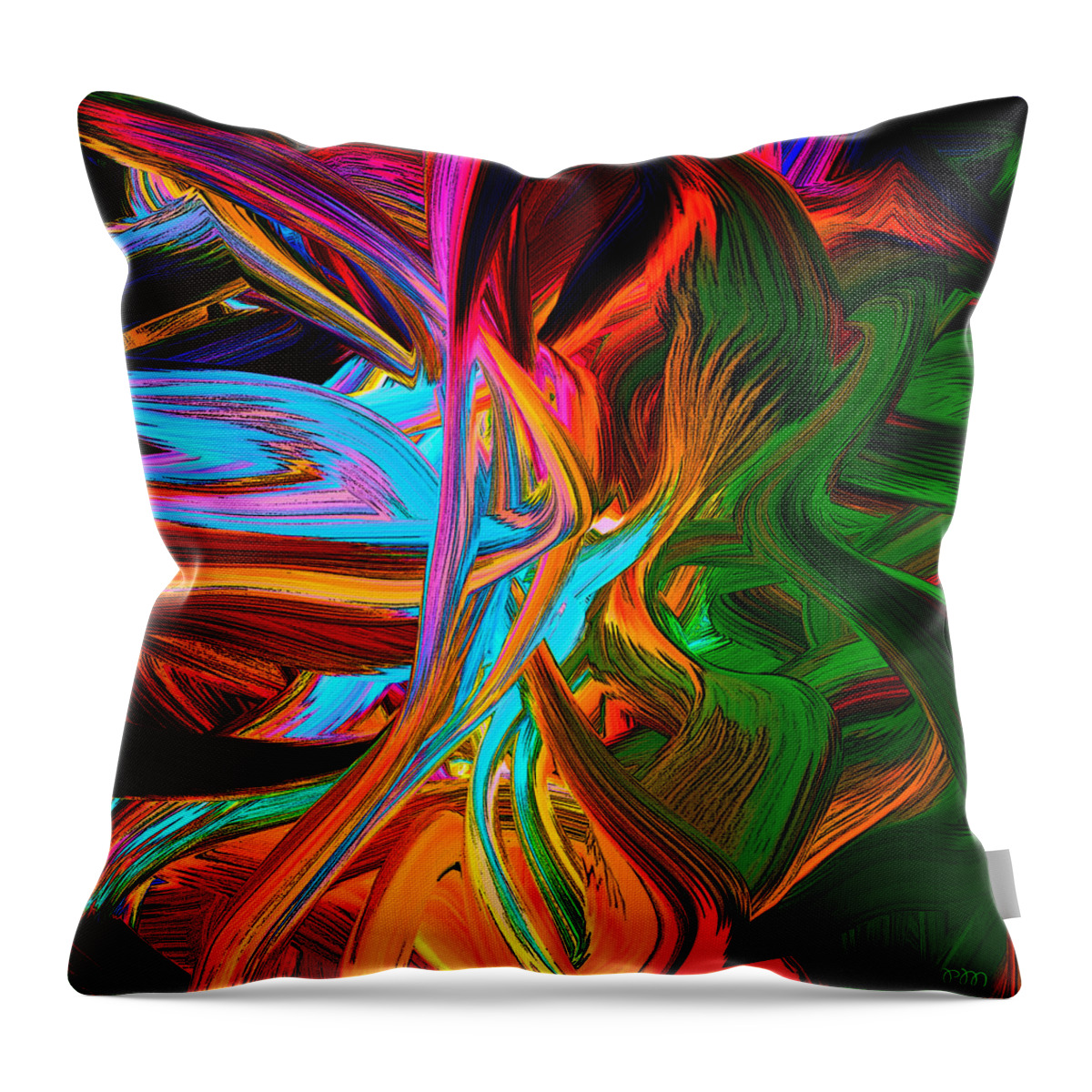 Soft Scape Original Contemporary Throw Pillow featuring the digital art Prime Green 9 by Phillip Mossbarger