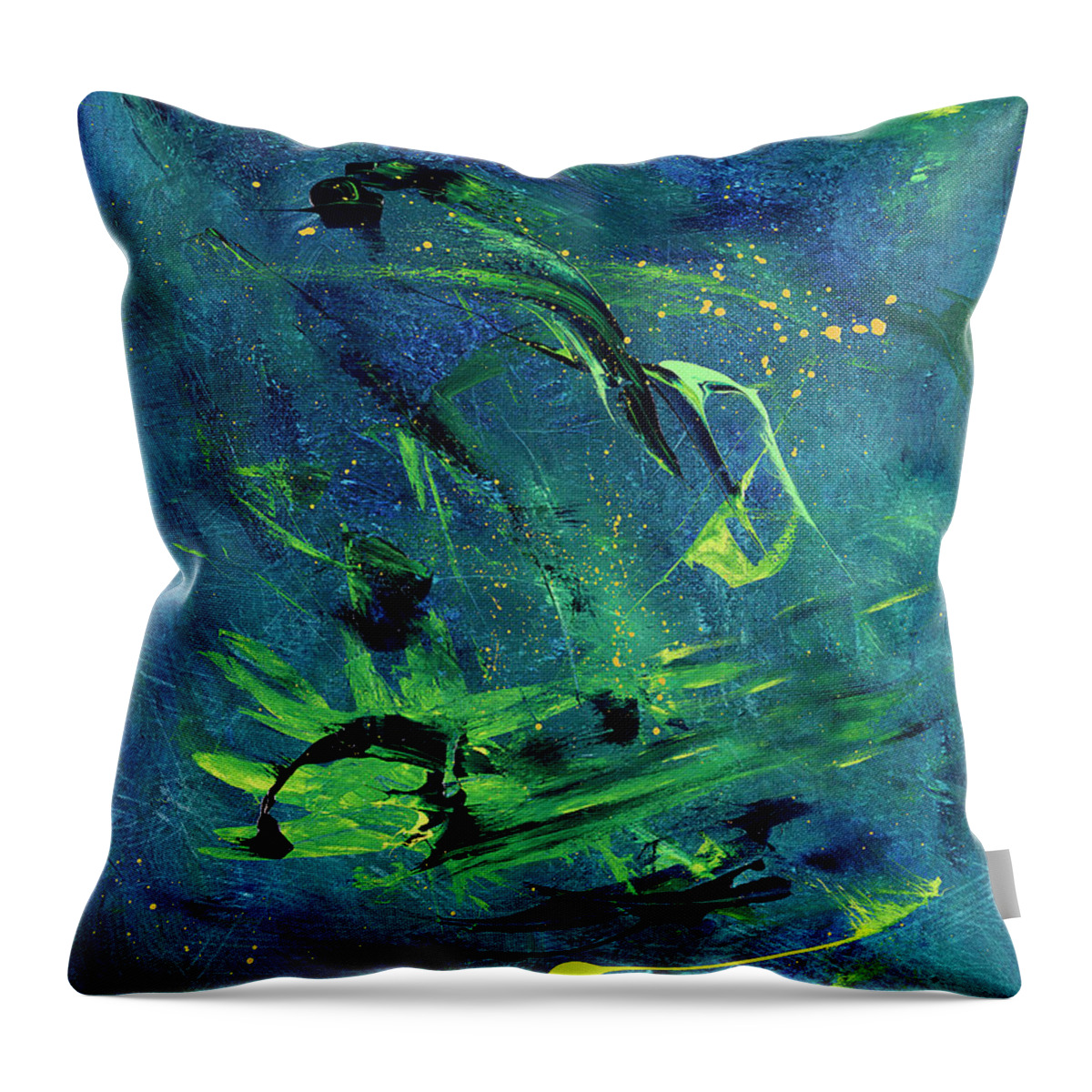 Primordial Throw Pillow featuring the painting Primordial Soup 270 by Joe Loffredo