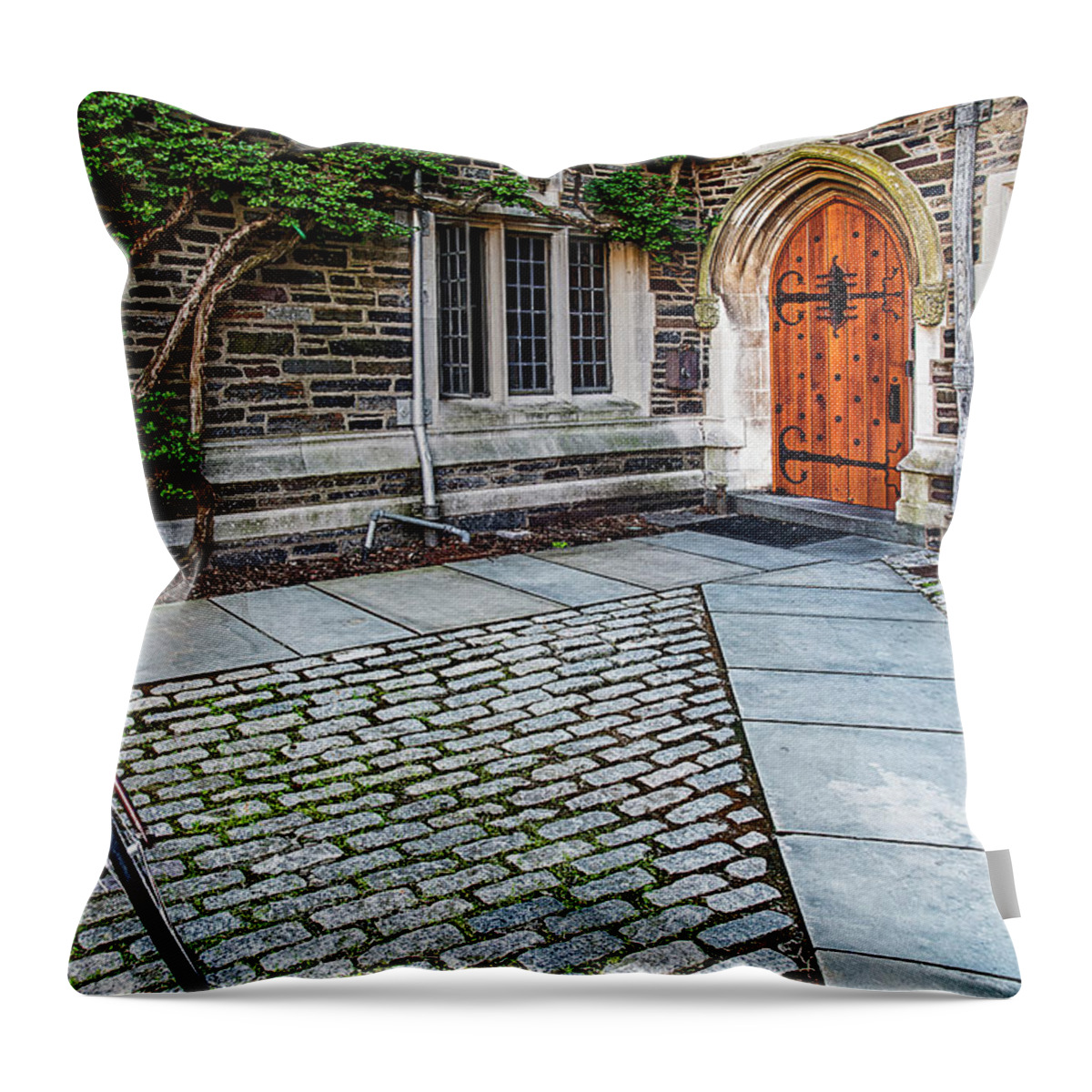 Princeton University Throw Pillow featuring the photograph Princeton University Foulke Hall by Susan Candelario