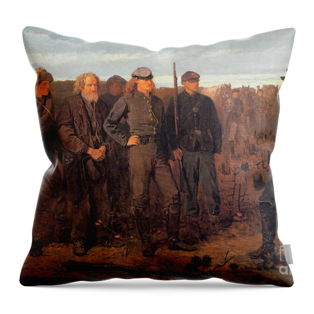 Prisoners From The Front Throw Pillow featuring the painting Prisoners from the Front by Winslow Homer