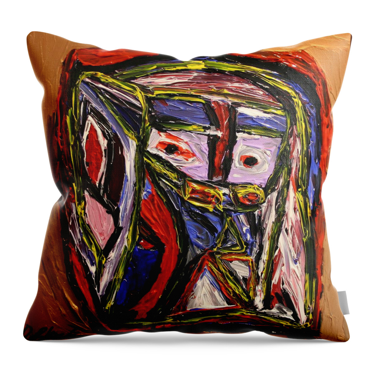 Multicultural Nfprsa Product Review Reviews Marco Social Media Technology Websites \\\\in-d�lj\\\\ Darrell Black Definism Artwork Throw Pillow featuring the painting Professor knowledge by Darrell Black