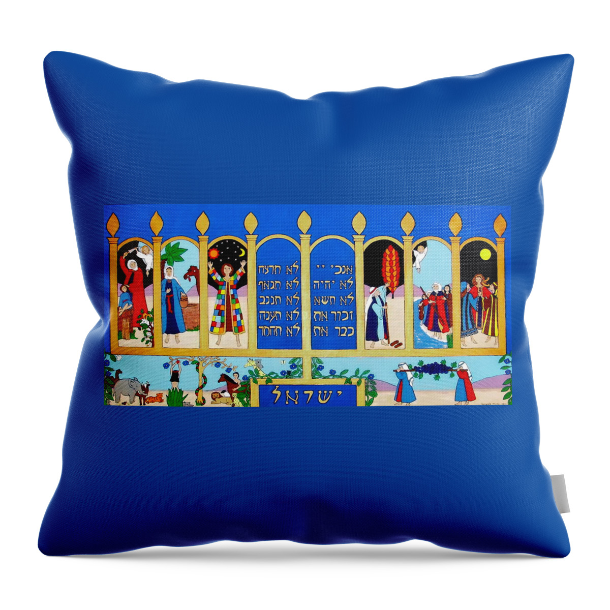 Adam And Eve Throw Pillow featuring the painting Promised Land by Stephanie Moore