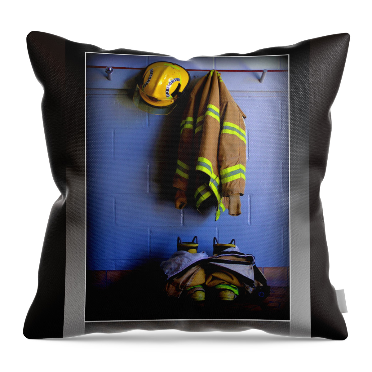 Fireman Throw Pillow featuring the photograph Protect and Serve by Farol Tomson