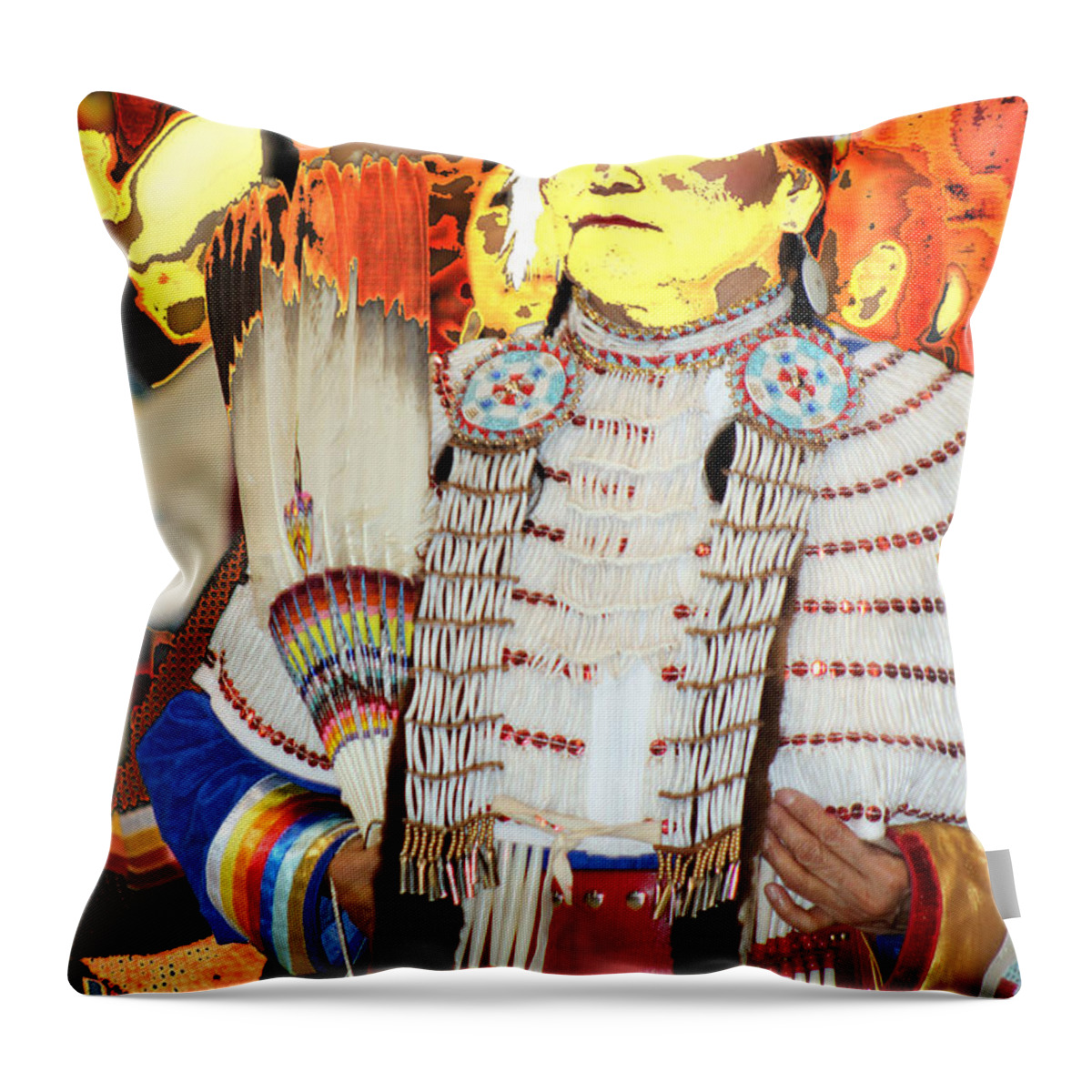 Native Americans Throw Pillow featuring the photograph Proud Princess by Audrey Robillard