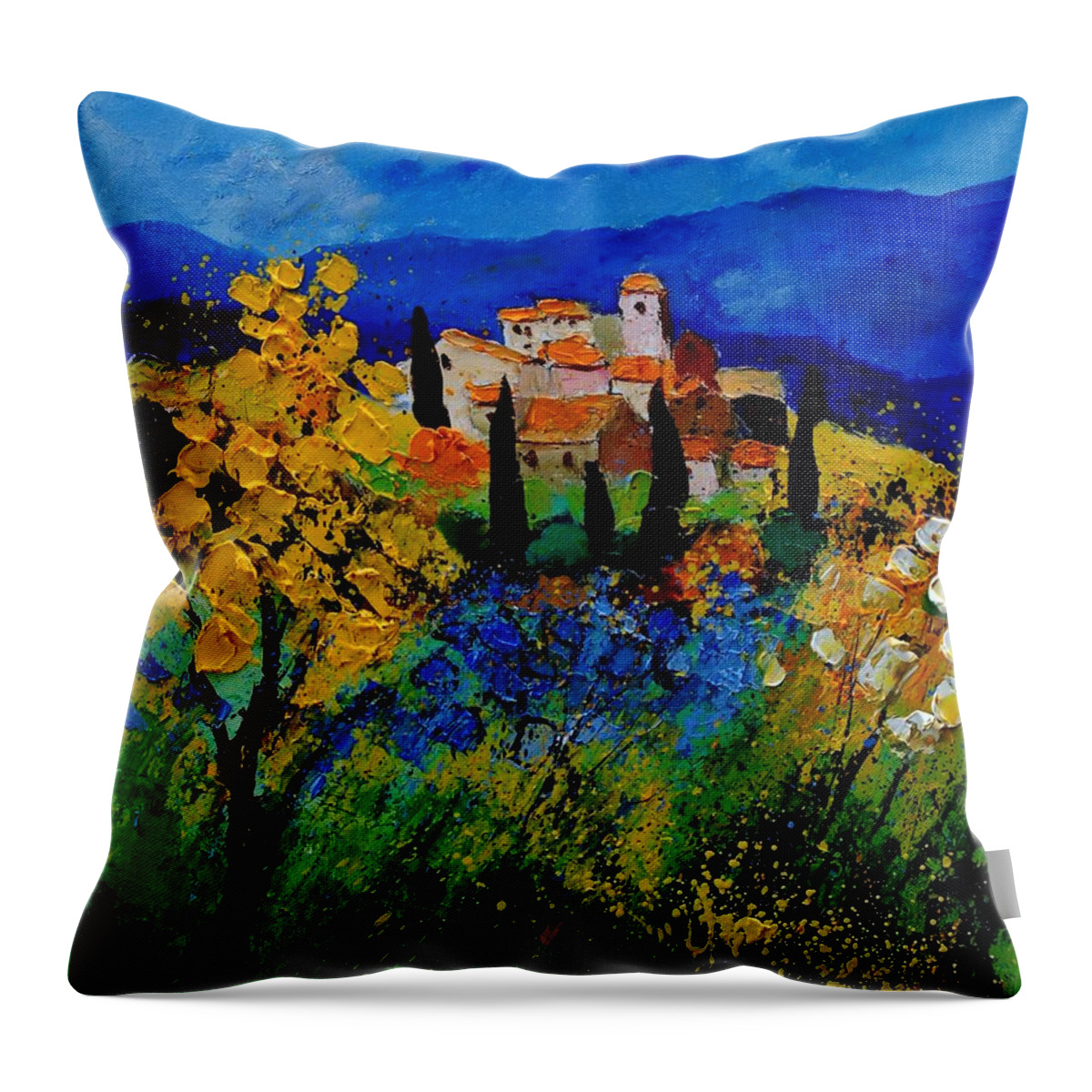 Poppies Throw Pillow featuring the painting Provence 459001 by Pol Ledent