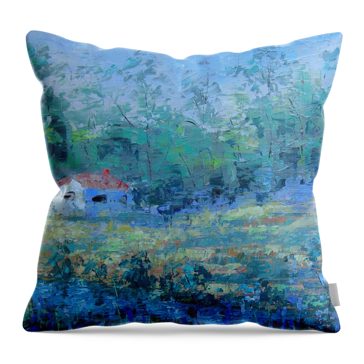 Landscape Throw Pillow featuring the painting Provence by Frederic Payet