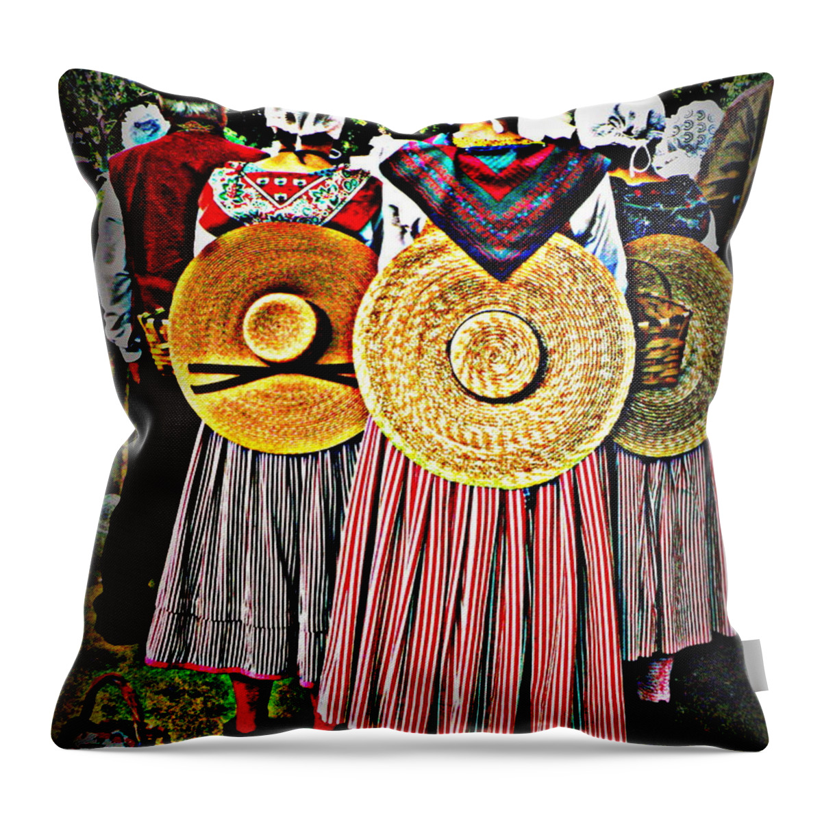 Provence Throw Pillow featuring the photograph Provence Traditional Costumes by Lainie Wrightson