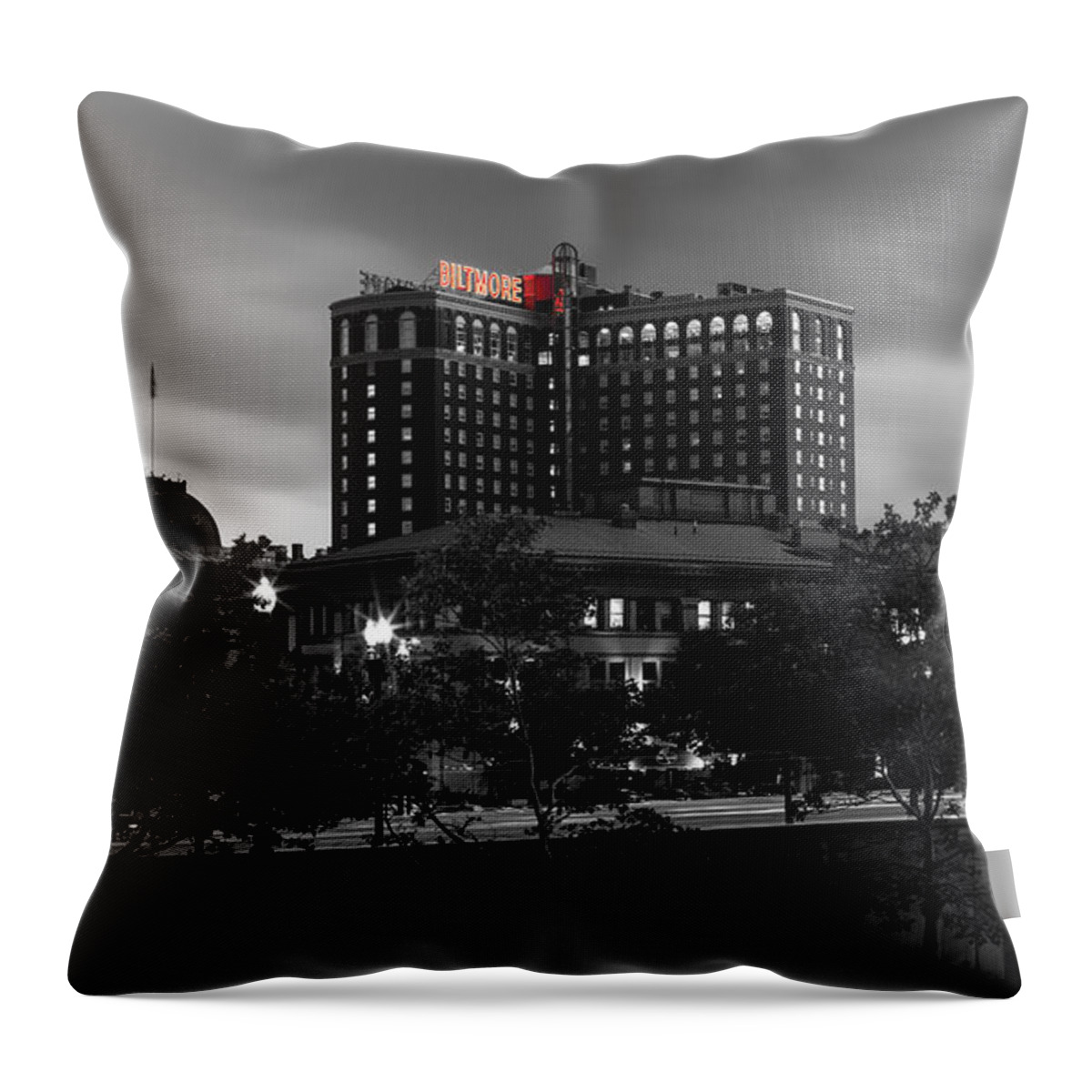 Andrew Pacheco Throw Pillow featuring the photograph Providence Biltmore by Andrew Pacheco