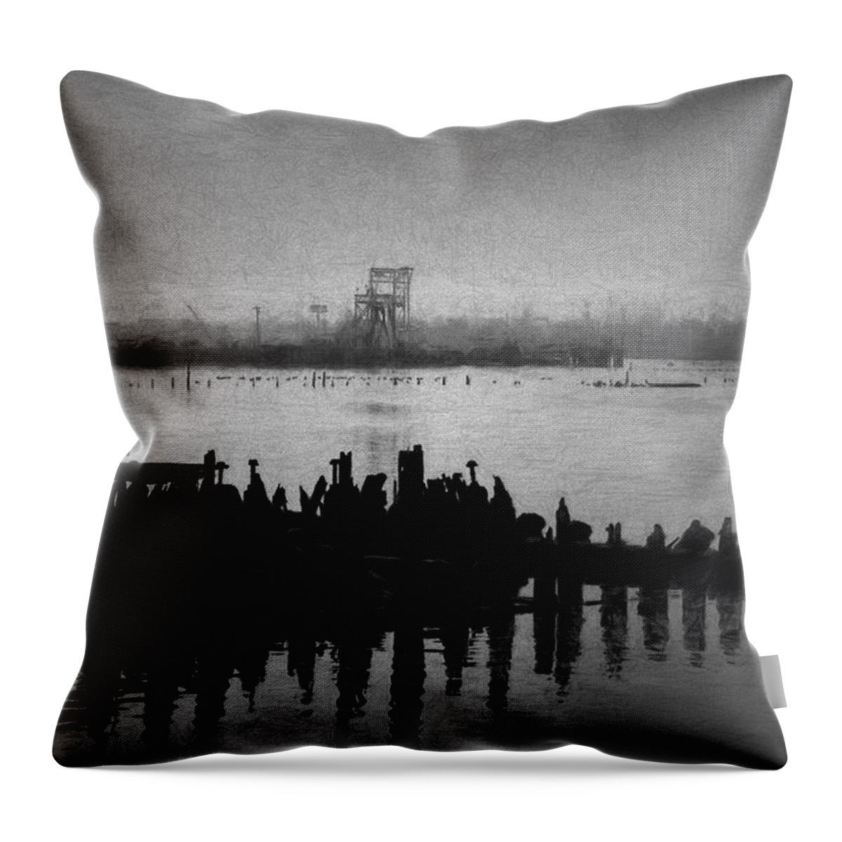 Providence Throw Pillow featuring the photograph Providence Harbor IV BW by David Gordon