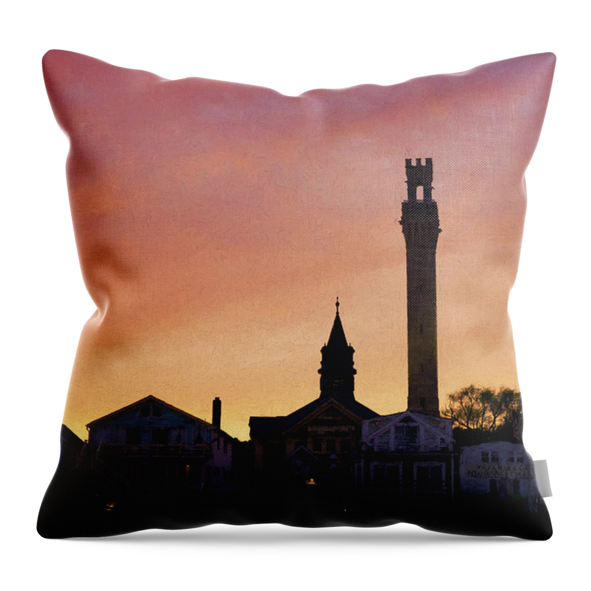 Cape Cod Throw Pillow featuring the photograph Provincetown Sunset by David Gordon