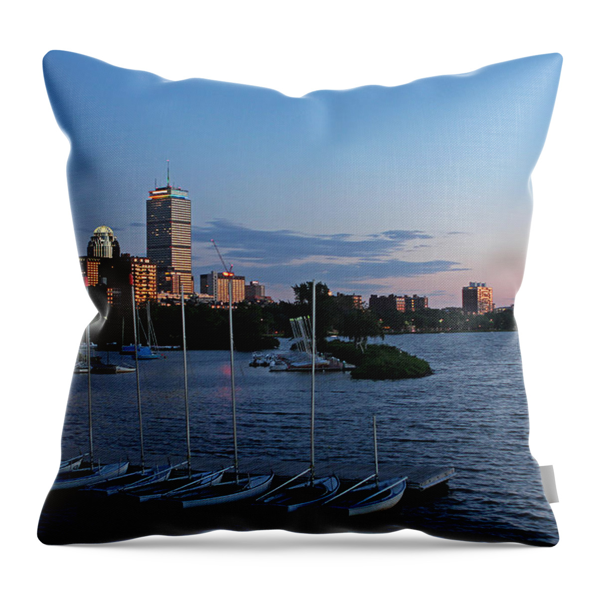 Boston Pride Throw Pillow featuring the photograph Prudential Center lit in Rainbow Colors by Juergen Roth