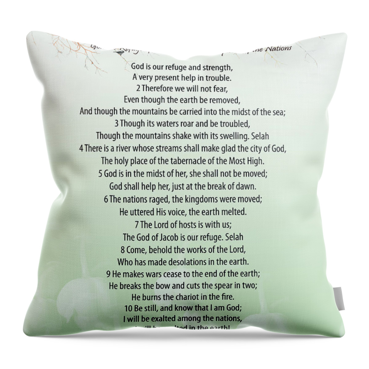 Psalm 46 Throw Pillow featuring the digital art Psalm 46 by Trilby Cole
