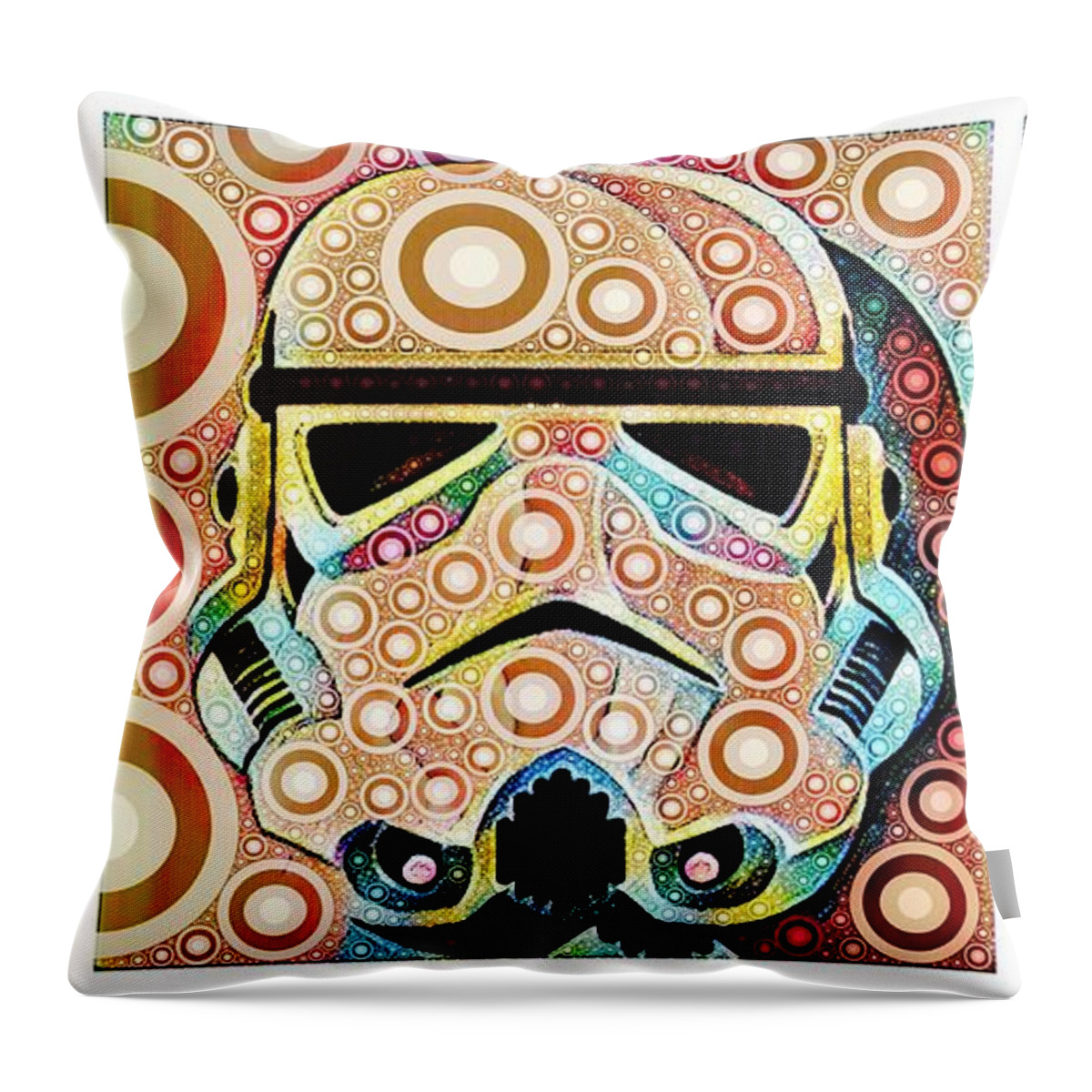 Psychedelic Throw Pillow featuring the digital art Psychedelic Binom by HELGE Art Gallery