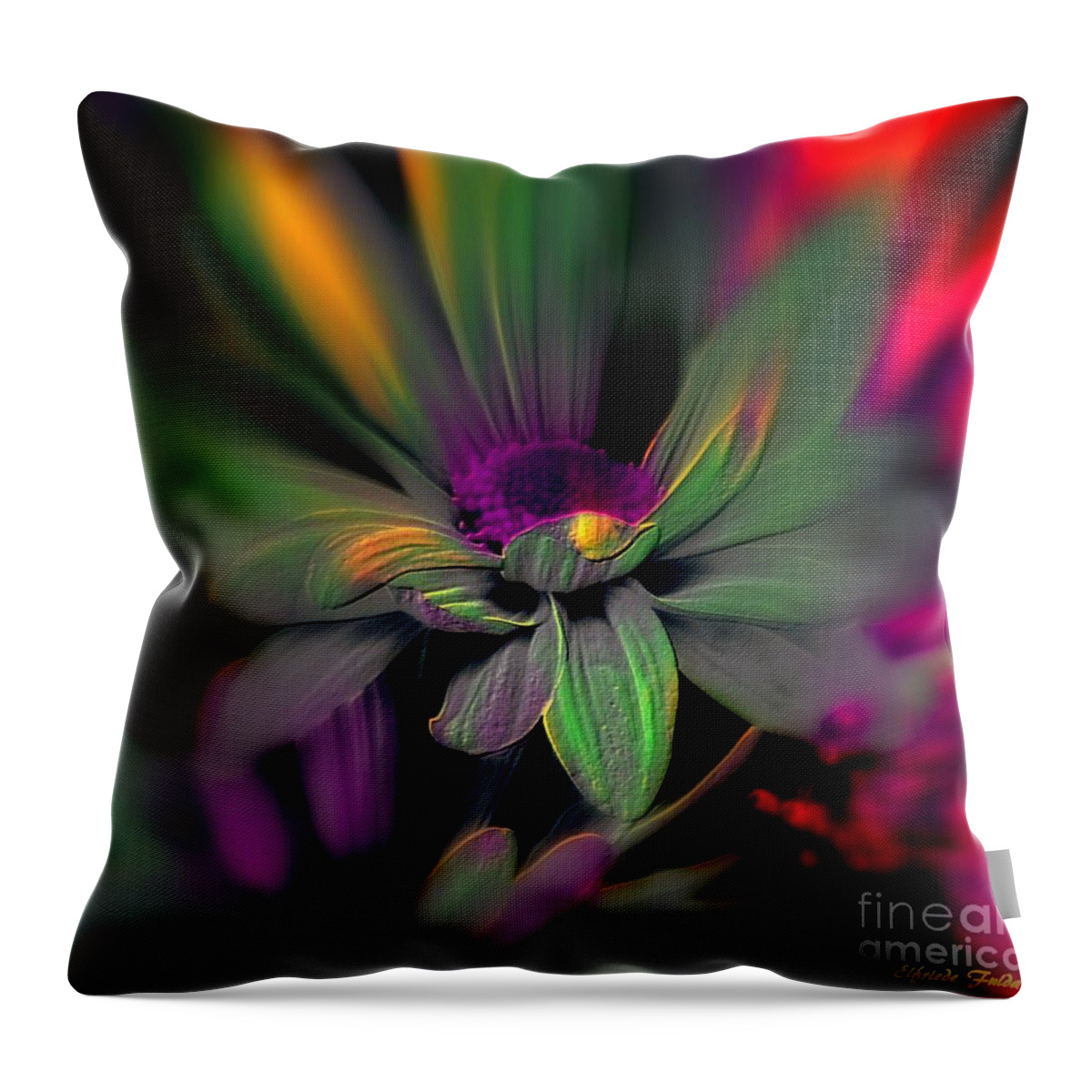 Colorful Throw Pillow featuring the photograph Psychedelic by Elfriede Fulda