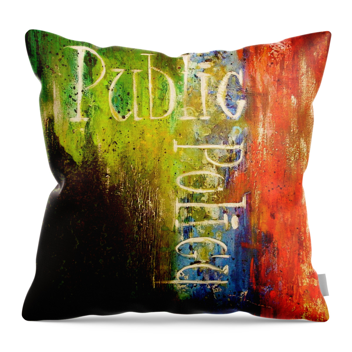 Abstract Art Throw Pillow featuring the painting Public Policy by Laura Pierre-Louis