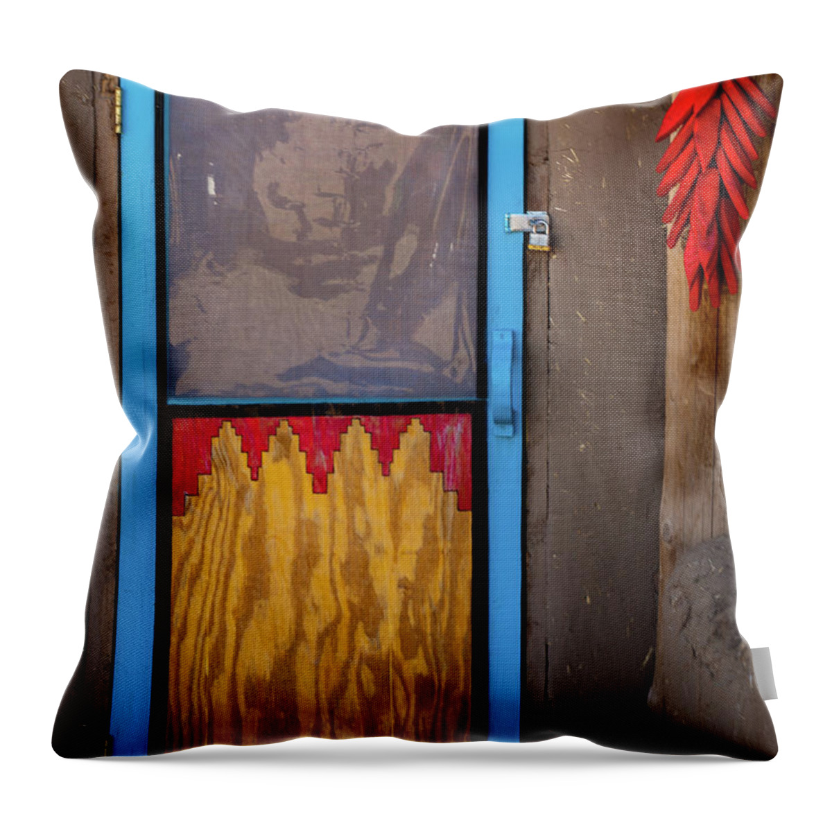 South-west Throw Pillow featuring the photograph Puerta con Chiles by Tim Bryan
