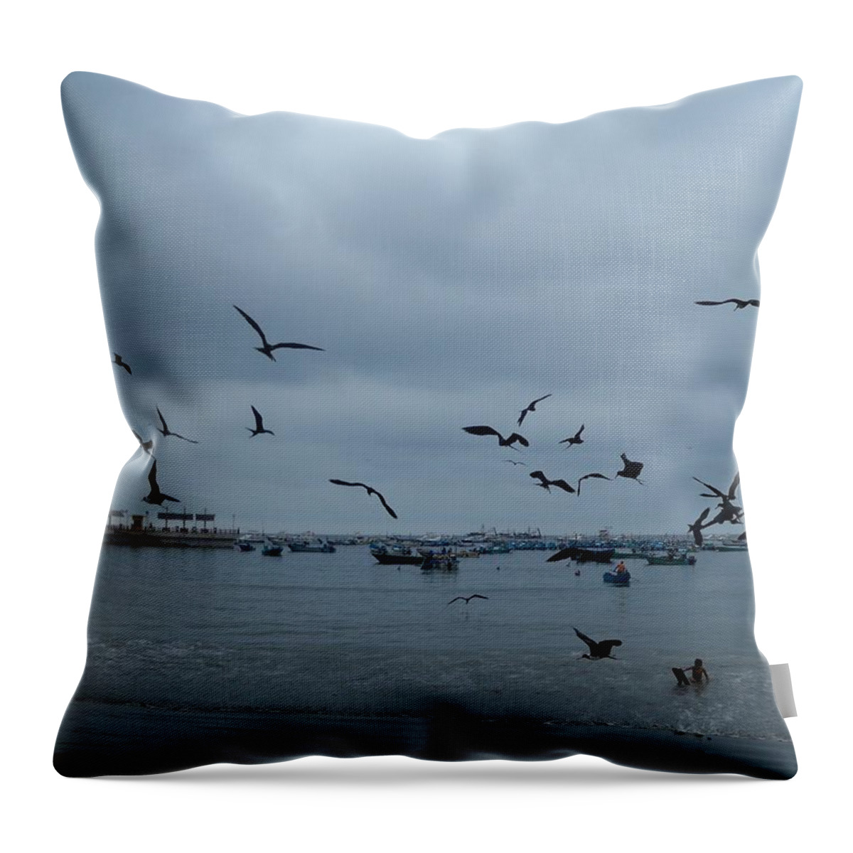 Puerto Lopez Throw Pillow featuring the photograph Puerto Lopez 2015 by Nancy Graham