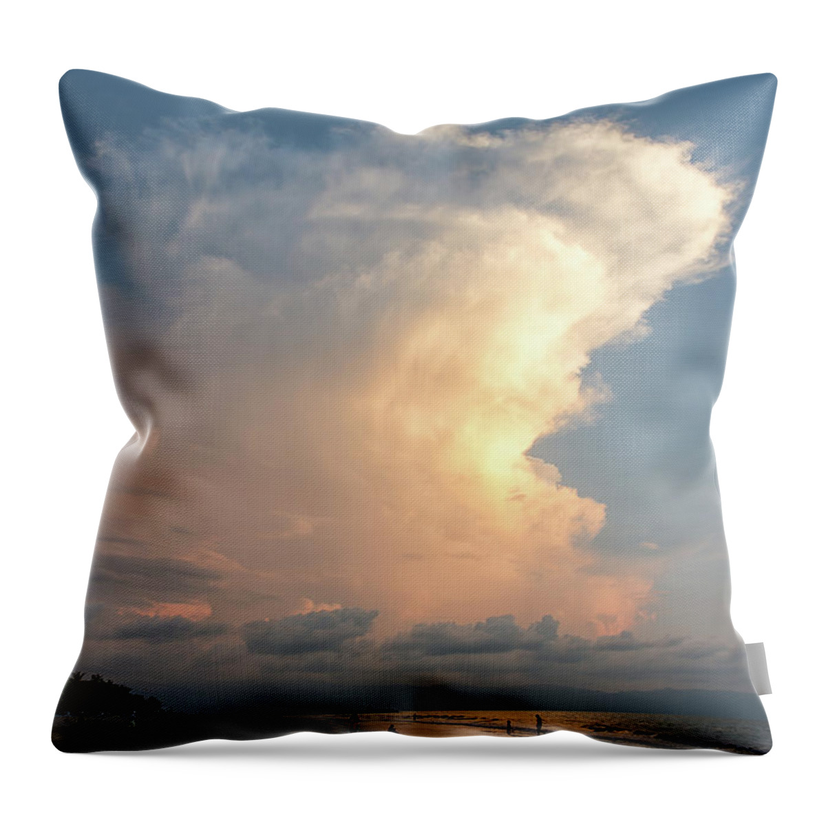 Mexico Throw Pillow featuring the photograph Puerto Vallarta Clouds and Beach by Bert Peake