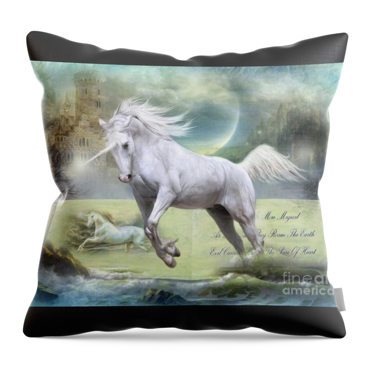 Unicorn Throw Pillow featuring the digital art Pure Of Heart by Trudi Simmonds