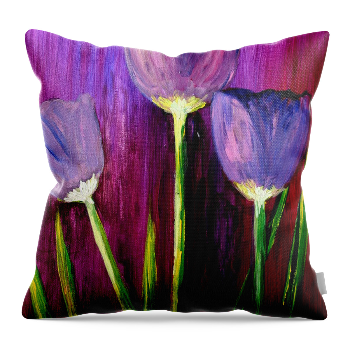 Flower Throw Pillow featuring the painting Purely Purple by Julie Lueders 