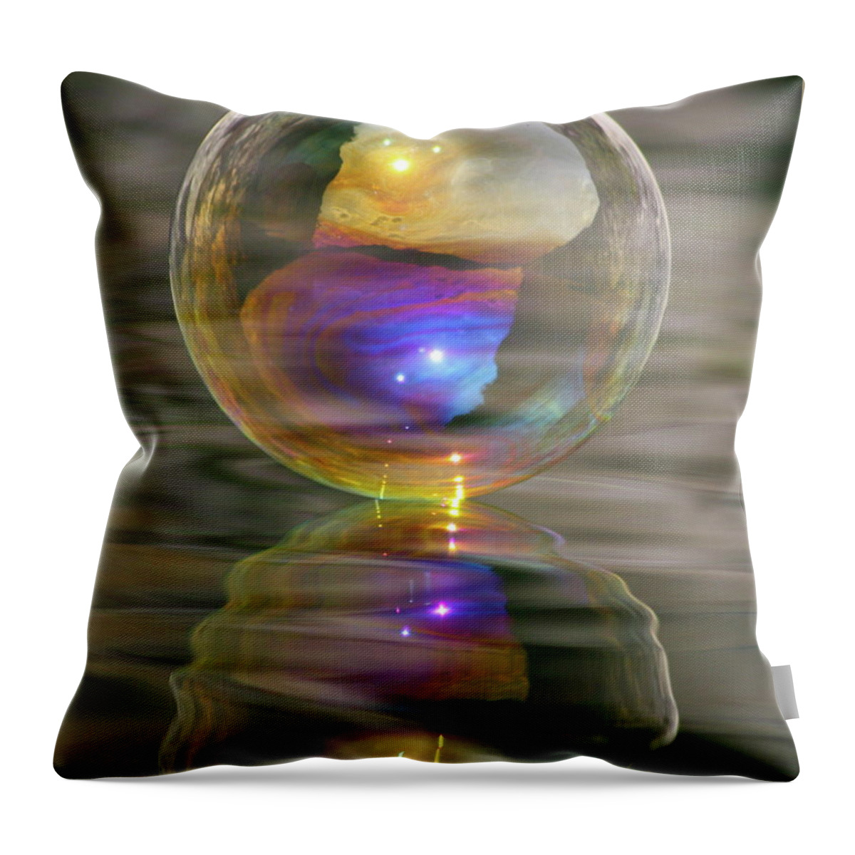 Purple Throw Pillow featuring the photograph Bubble Bliss #1 by Cathie Douglas