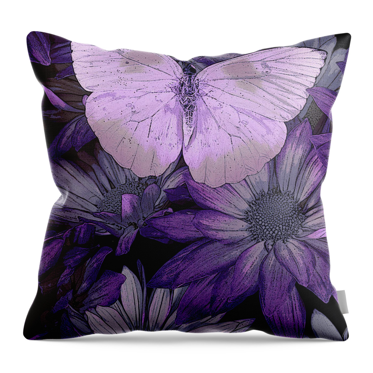 Butterfly Throw Pillow featuring the painting Purple Butterfly by JQ Licensing