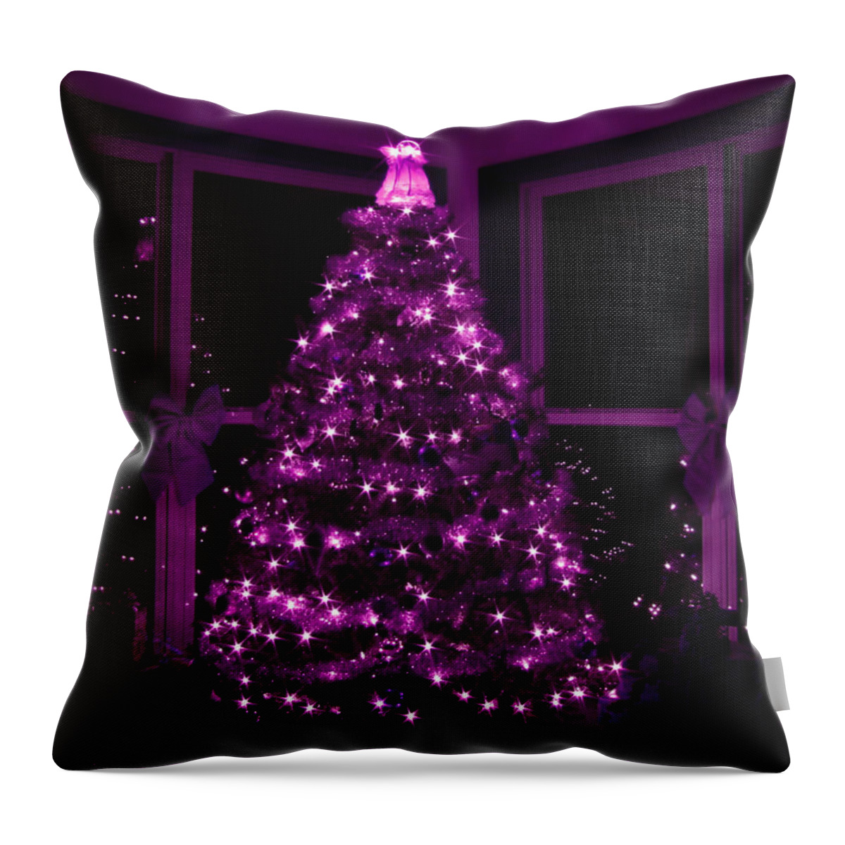 Christmas Throw Pillow featuring the photograph Purple Christmas by Lori Deiter