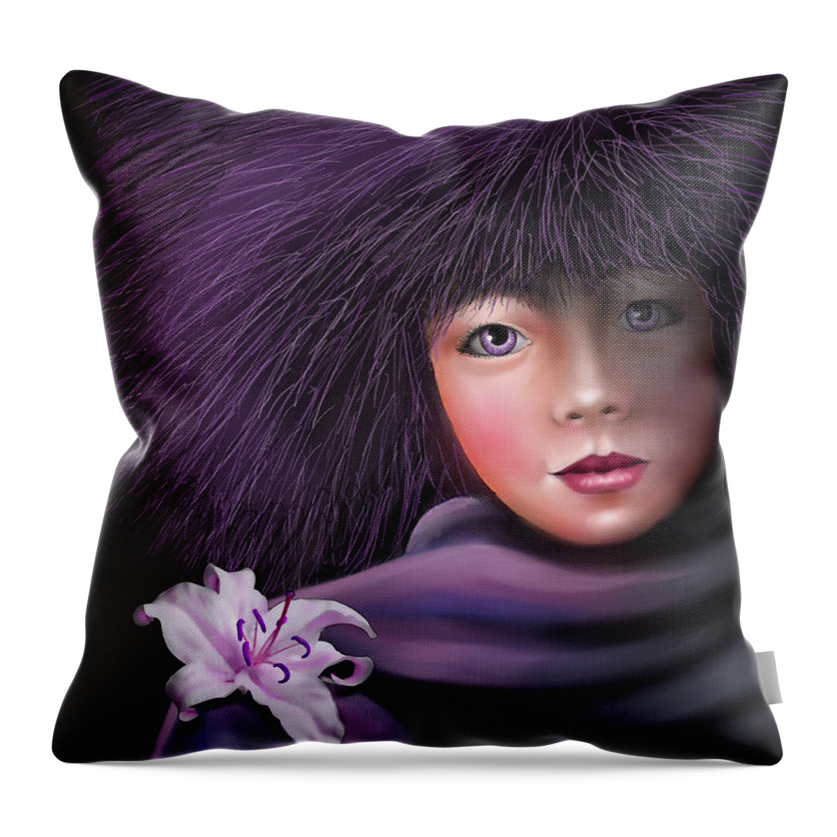 Beautiful Throw Pillow featuring the painting Purple Delight by Artificium -