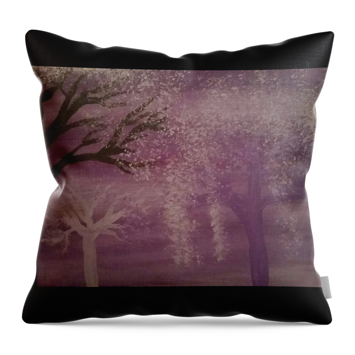 Purple Throw Pillow featuring the painting Purple Dream by Vale Anoa'i